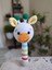 Amigurumi Hayvan Figürlü Saplı Sesli Çıngırak Bebek Oyuncağı 1 Adet 1