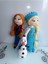 Karlar Ülkesi Anna Elsa Olaf Takımı Amigurumi Organik Oyuncak 1 Adet 1