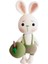 Yeşil Elma ve Tavşan Sunny Amigurumi Organik Oyuncak 1 Adet 1