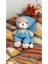 Amigurumi Oyuncak Uykucu Ayıcık Mavi Tulumlu 1 Adet 2