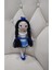 Amigurumi Siyah Saçlı Mavi Ay Bebek 1 Adet 3