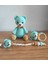 Amigurumi Yeşil Ayıcık Uyku Arkadaşı Emzik Zinciri Çıngıraklı Diş Kaşıyıcı Set 1 Adet 1
