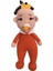 Turuncu Kız Emzikli Tombiş Bebek Amigurumi Organik Oyuncak 1 Adet 1