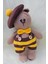 Amigurumi Organik, Uyku Arkadaşı Bal Ayısı Örgü Oyuncak 1 Adet 1