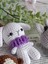 Amigurumi Organik Örgü Hayvan Oyuncak 5'li Uyku Arkadaşı (Ayıcık, Kedi, Tavşan, Lama, Maymun) 1 Adet 4