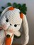 Elite 30CM Amigurumi Havuçlu Tavşan (Isteğe Bağlı Sim Işlemeli) 1 Adet 4