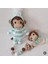 Amigurumi Kapşonlu Maymun Uyku Arkadaşı Emzik Zinciri Çıngırak Set 1 Adet 1