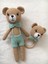 Yeşil Amigurumi Bizim Ayıcık Set Organik Oyuncak 1 Adet 1