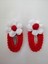 Amigurumi Çıtçıt Toka El Örgüsü 2'li Kırmızı-Beyaz Çiçek Model 1 Adet 1