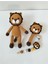 Amigurumi Hediyelik Aslan Yenidoğan Uyku Arkadaşı Emzik Zinciri Çıngırak Set 1 Adet 1