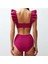 Yeni Düz Bralette Yüksek Bel Slip Siyah Bralet Fırfırlı Dokulu Yüksek Bel Hipster Bikini Takımı 5