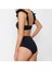 Yeni Düz Bralette Yüksek Bel Slip Siyah Bralet Fırfırlı Dokulu Yüksek Bel Hipster Bikini Takımı 4