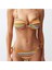 Yeni Geometrik Straplez Normal Bel Brief Straplez Aksesuarlı Dokulu Regular Bikini Takımı 4