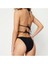 Yeni Düz Üçgen Yüksek Bel Brazilian Siyah Üçgen Zincir Aksesuarlı High Leg Regular Bikini Takımı 5