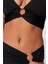 Yeni Düz Destekli Üçgen Normal Bel Brief Siyah Bralet Aksesuarlı Yüksek Bel Bikini Takımı 5