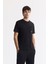 Erkek Siyah Bisiklet Yaka Gofre Baskı Detaylı Interlok T-Shirt A51Y1161 1