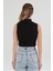 Çizgili Önü Fermuarlı Kolsuz Crop Bluz 4