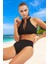 Modern Halter Bikini Takımı Su Sporları Için Şık Detaylı Plaj ve Havuz Esnek Kumaş 1