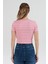 Basic Çizgili Crop Tişört 4