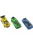 Die Cast Metal 3'lü Yarış Arabaları Yeşil Araçlı 4