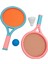 Çocuk Badminton Raketi Kaymaz Dalı Elastik Taşınabilir Tenis Raketi Seti Çocuklar Için 2 Raketleri 2 Topları Mavi Pembe (Yurt Dışından) 4