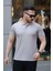 Erkek Yakalı Kagi Kumaş Kısa Kollu T-Shirt 1