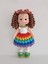 Gökkuşağı Kıvırcık Saçlı Yeşil Ayakkabılı Karnaval Bebek Amigurumi Organik Oyuncak 1 Adet 1