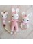 Amigurumi Pembe Hediyelik Tavan Emzik Zinciri Çıngırak Uyku Arkadaşı Set 1 Adet 1
