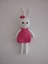 Pembe Elbiseli Tavşan Amigurumi Organik Oyuncak 1 Adet 1