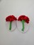 Amigurumi Klips Toka El Örgüsü 2'li Kırmızı Karanfil Çiçek Model 1 Adet 1