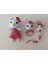 Elite Amigurumi Yenidoğan Pembe Kedi Set, Çıngırak ve Emzik Zinciri 1 Adet 1