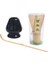 Matcha Çay Teli Set Bambu Çırpma Teli + Bambu Kaşık + Seramik Çırpma Tutucu Siyah (Yurt Dışından) 3