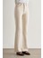 Skinny Fit Flare Paça Ekru Denim Pantolon 3