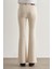 Skinny Fit Flare Paça Ekru Denim Pantolon 4