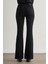 Skinny Fit Flare Paça Siyah Denim Pantolon 4