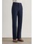 Straight Fit Yüksek Bel Lacivert Denim Pantolon 4