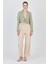 Olive Yeşili Keten Görünümlü %100 Pamuk Bağlama Detaylı Crop Blazer Ceket 7070 3