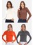 Likralı Pamuk Tişört-Slim Fit 4'lü Satış-Krem-Açık Kahve-Turuncu-Füme 1