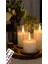 Alevsiz LED Mum Uzaktan Kumandalı Pilli Şeffaf Üçlü Mum Seti - 7,5*10-12 Cm, 5*15 cm - ES-754 1