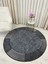 Gri-Siyah Jüt Sisal Görünüm Kaymaz Taban Yuvarlak Halı 2