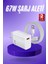 Beyaz Ultra Plus Hızlı Şarj Seti Şarj Adaptörü ve Kablosu 67W 1