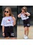Kız Çocuk Gabardin Tarz Yazlık Kısa Kol Şort Takım Blyz+Şort Takım 2602B 3