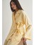 Keten Karışımlı Anvelop Bağlı Sarı Kimono Ceket 3