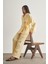 Keten Karışımlı Anvelop Bağlı Sarı Kimono Ceket 4