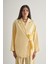 Keten Karışımlı Anvelop Bağlı Sarı Kimono Ceket 5
