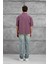 Bordo Kareli Kısa Kol Oversize Gömlek 4