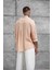 Somon Çizgili Modal Kumaş Oversize Gömlek 4