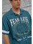 Mavi Fearless Baskılı Oversize Gömlek 3