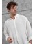 Beyaz Modal Kumaş Oversize Gömlek 2