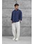 Indigo Modal Kumaş Oversize Gömlek 1